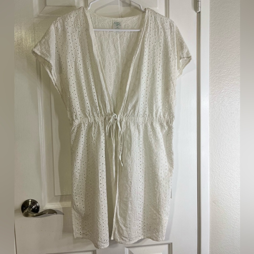 White Eyelet Swim Cover-Up size S